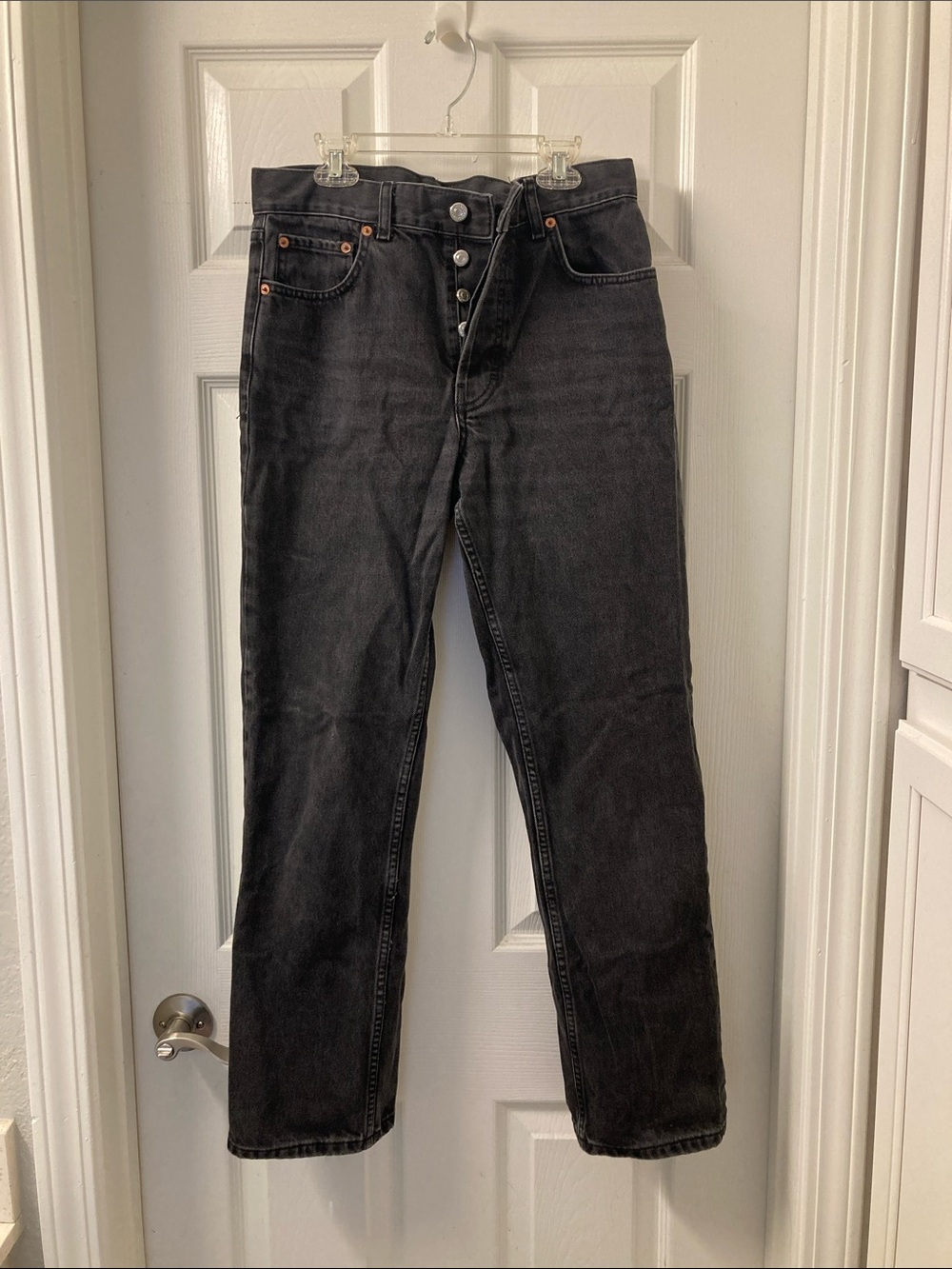 Topshop Black Straight-Leg Women's Jeans